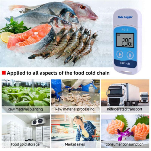 20X ELitech RC-5 High-Precision Digital USB Temperature Data Logger for Warehouse Storage Refrigerated Transport 1