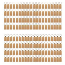 160Pcs Blank Rectangle Wooden Key Chain Diy Wood Keychains Key Tags Can Engrave Diy Gifts