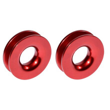 2X Aluminium HERSTELRING SNATCH-RING 41000Lb voor 3/8 1/2Inch Synthetisch Liertouw ROOD