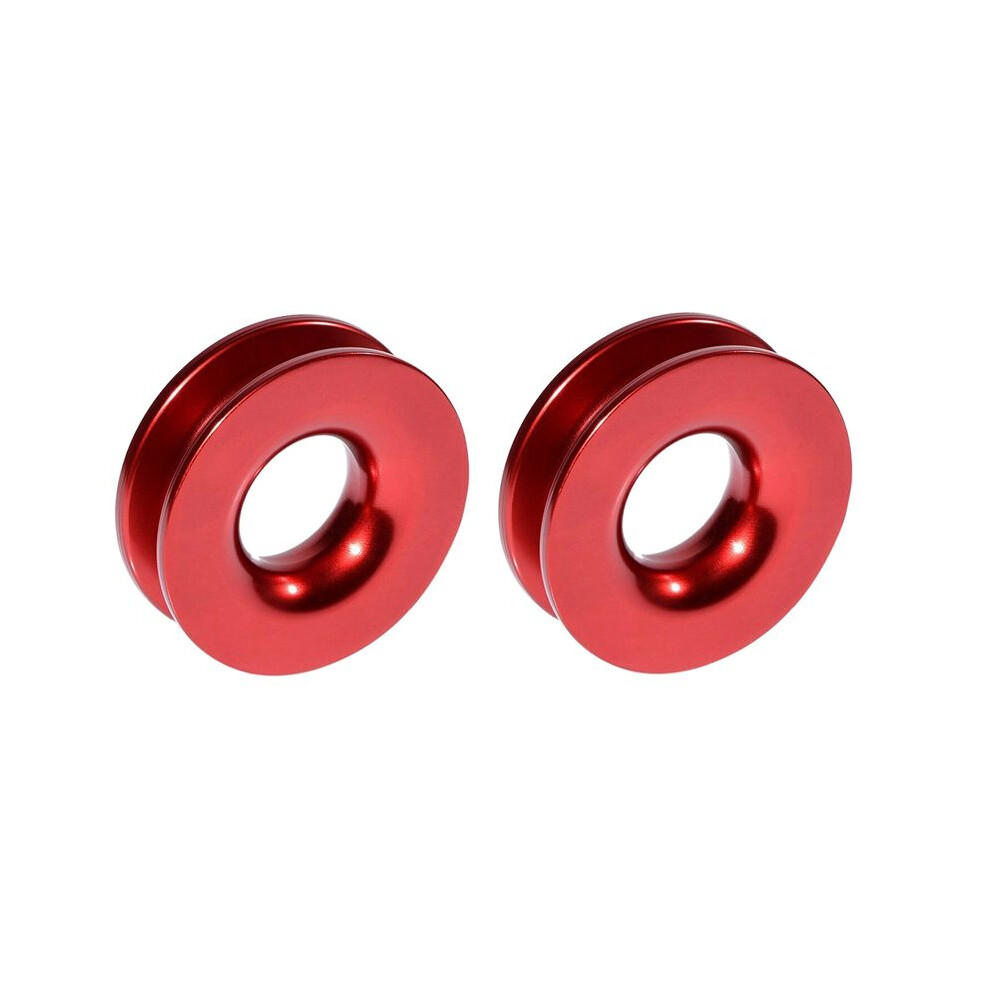 2X Aluminum Recovery Ring Snatch-Ring 41000Lb For 3/8 1/2Inch Synthetic Winch Rope Red 6033299959296