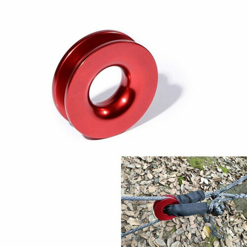 2X ANEL de RECUPERAÇÃO de ALUMÍNIO SNATCH-RING 41000Lb para Cabo de Guincho Sintético de 3/8 1/2 Polegadas VERMELHO 1