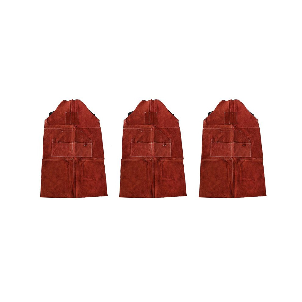 3X Leather Welding Apron - Heat & Flame-Resistant Heavy Duty Work Forge Apron With 6 Pockets, 42Inch Large 6131313585305