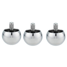 3X Tippe Top Metal Flip Over Top Stainless Steel Top Amazing Toy Gift, Silver