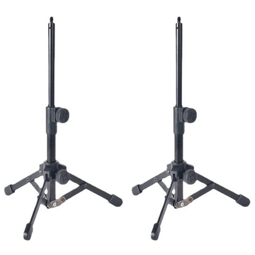 2X  Tabletop Tripod Microphone Mic Stand Holder with 1/4 Inch Threaded for Meetings Lectures Speaking and Ect