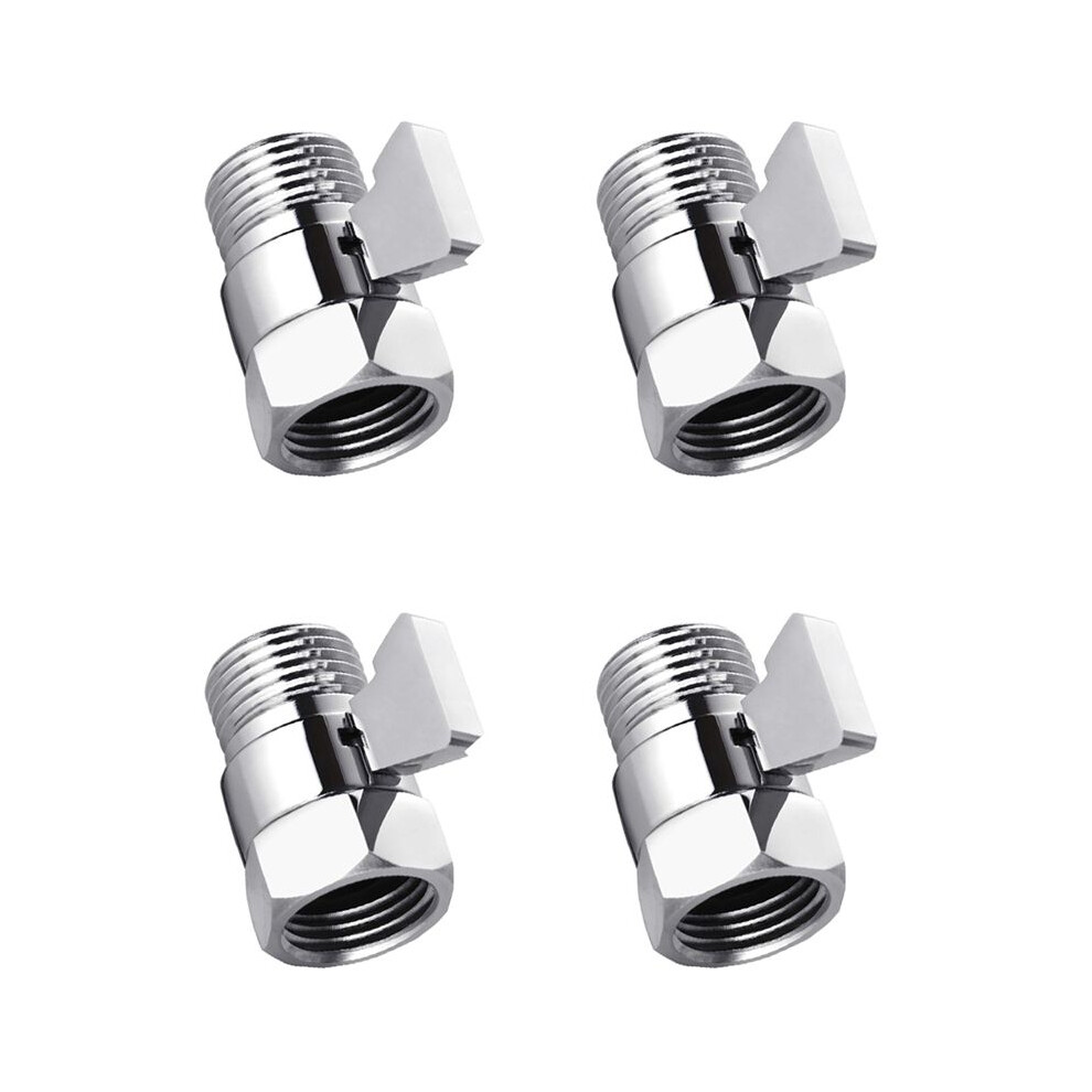 4X Water Flow Control Shut Off Valve, Brass Adjustable Water Pressure Regulator For Hand Held Shower 4713107852576