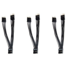 3X Motherboard Audio HD Extension Cable 9Pin 1 Female to 2 Male Y Splitter Cable Black for PC DIY 10cm