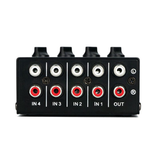 2X 4 Channel Stereo Audio Mixer Support RCA Input and Output  Passive Stereo Mixer with Separate Volume Controls