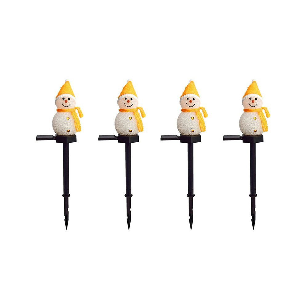 4X Snowman Solar S Christmas Solar Powered Led Snowman Decor Outdoor Garden Stake Lamps Xmas Light/Yellow 6032723117264