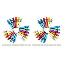 36 Pezzi Nel Metallo Kazoo Strumenti Musicali Flauti Compagno con Diaframmi Kazoo per Chitarra, Ukulele, Violino, Tastiera di Pianoforte