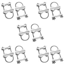 10 Set Double Antenna Mast Clamp V Jaw Block with U Bolts Heavy Duty Anti-Rust Mast to Mast Mount Bracket Kit for TV,CB