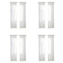 Window White Sheer Curtains 108 Inches Long 8 Panels Sheer White Curtains Clear Curtains Basic Rod Pocket Panel