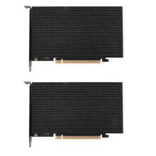 2X M.2 NVME to PCIe 4.0 X16 Adapter Card, Supports 4 NVMe M.2 2280, Supports Bifurcation