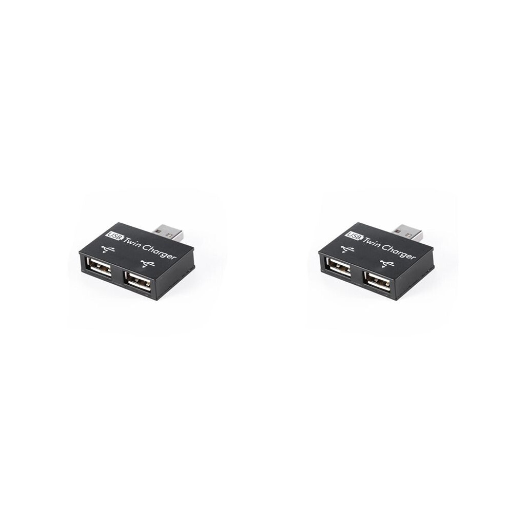 2X Usb 2.0 Male To Twin Female Charger Dual 2 Port Usb 5V Charging Splitter Hub Adapter Converter Connector Black 4712872197493