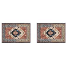 2X Deurmat voor Binnen Retro Vloermat voor Binnen, Antislip Voordeurtapijt Zachte Snelabsorberende Deurmatten, Stof, Vuilafstotend