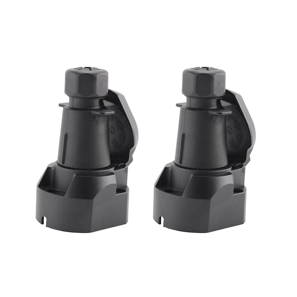 2X 7 Pin European Trailer Socket+Plug Tow Bar Connector Adapter For Rv Truck Boat Caravans Transfer Signal Adapter 12V 4712665295856