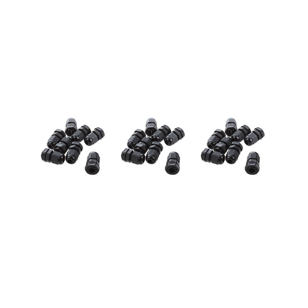 24 Pcs Pg7 Plastic Waterproof Cable Gland Connector 3-6.5Mm Black 6032718557181