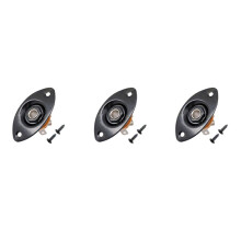 Oval Indented Guitar Jack Plate30 BK Oval Indented Guitar Jack Plate & Socket Black High Quality, 3 Pack