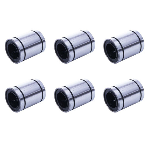 6X LM20UU 20mm Inside Dia Linear Motion  Bush Bearing Bushing Silver