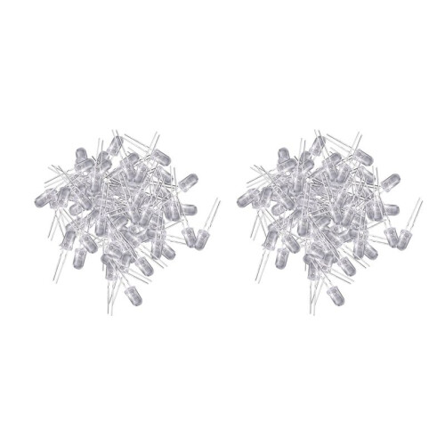 200 Pcs 5mm Warm White LED Diode Lights  3V 20MA Bulb Lamps Electronics Components Light Emitting Diodes