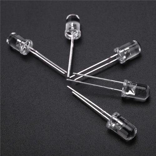 200 Pcs 5mm Warm White LED Diode Lights  3V 20MA Bulb Lamps Electronics Components Light Emitting Diodes 2