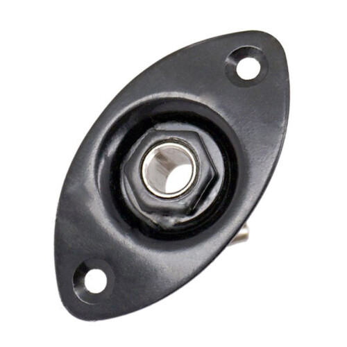 Oval Indented Guitar Jack Plate30 BK Oval Indented Guitar Jack Plate & Socket Black High Quality, 3 Pack 2