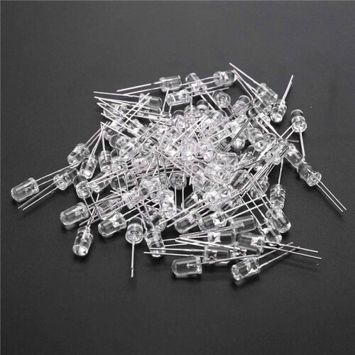 200 Pcs 5mm Warm White LED Diode Lights  3V 20MA Bulb Lamps Electronics Components Light Emitting Diodes 1