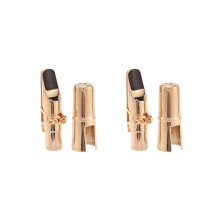 2X Golden Alto Sax Saxophone Mouthpiece with Cap And Ligature Musical Instruments Parts