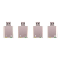4X USB Sound Card 7.1 External USB To Jack 3.5mm Headphone Adapter Stereo Audio Mic Sound Card for Pc Computer Laptop