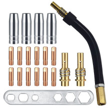 Komplettes 20PCS-Set für 15AK-Schweißmaschinen, Kupferkontaktspitzen, Schutzdüsen und Spitzenhalter-Diffusoren für effizientes Schweißen