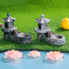 DIY-Sukkulentenpflanze, Feengarten, Bastel, Wasserteich, Turmdekoration, Figur, Mikro-Landschaftsornament, Schreibtischdekoration