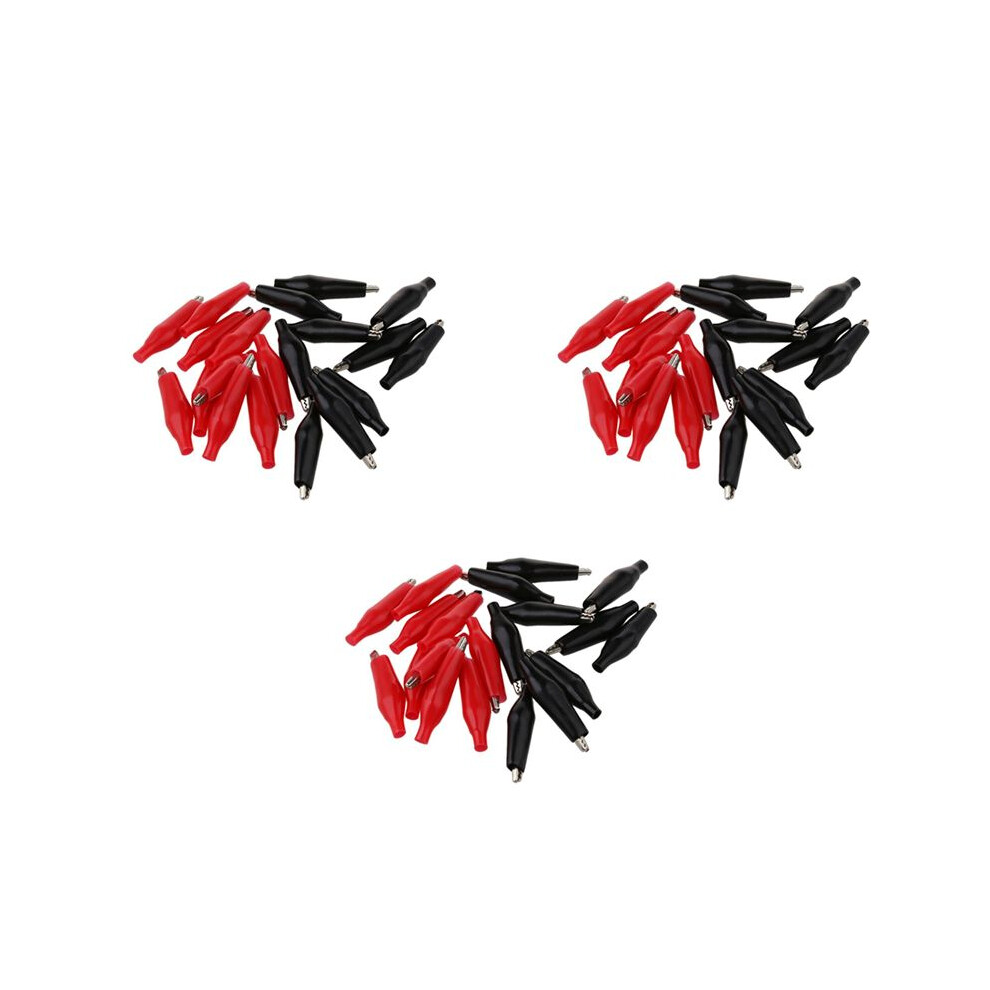 60 Pcs Black Red Soft Plastic Coated Testing Probe Alligator Test Clip 4714107344993
