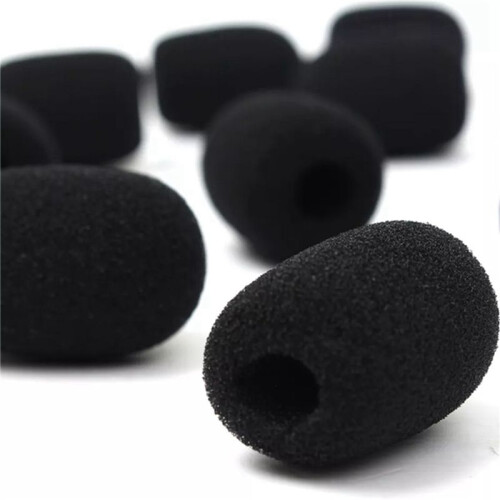 400Pcs Microphone Headset Grill Windshield Sponge Foam Black Mic Cover 30mmx8mm 1