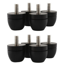 8Pcs Aluminum Shockproof Spike Pads Isolation Stand Feet Amplifier Speaker Player Subwoofer Suspension Foot Pad, Black