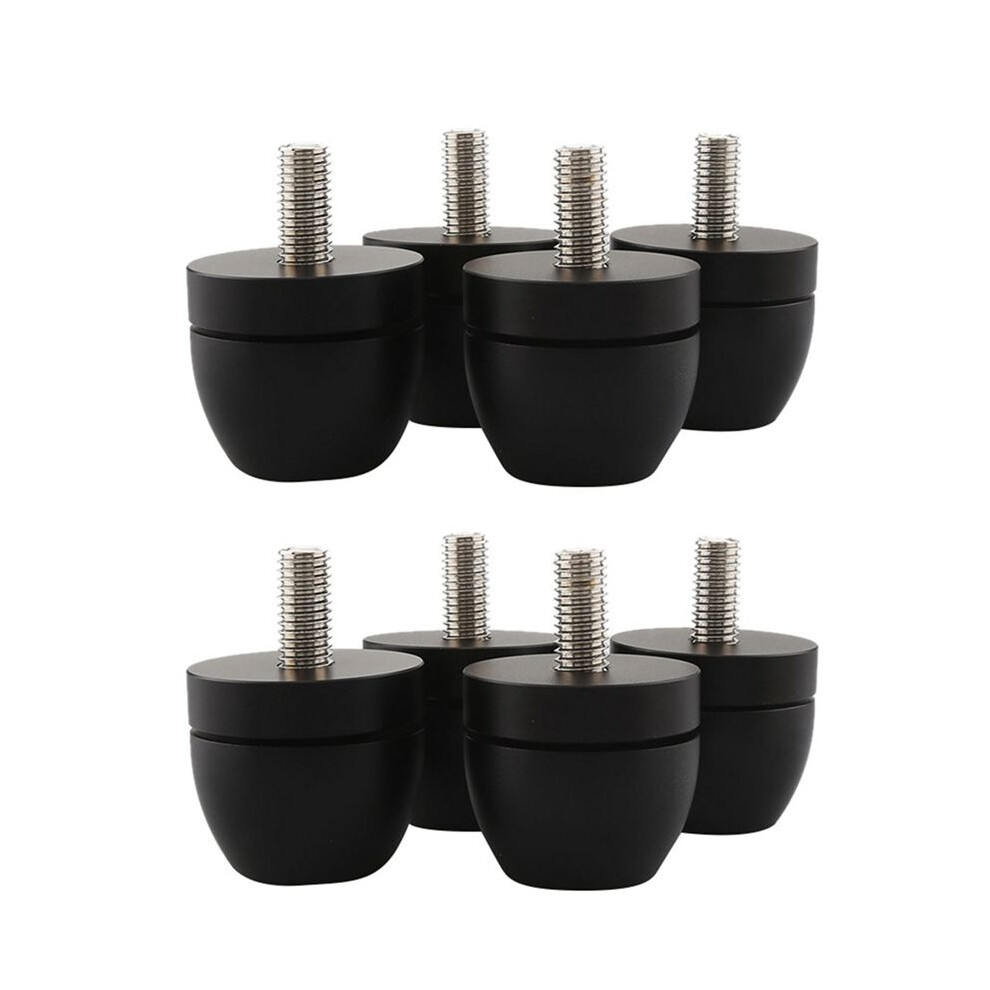 8Pcs Aluminum Shockproof Spike Pads Isolation Stand Feet Amplifier Speaker Player Subwoofer Suspension Foot Pad, Black 4713458238555