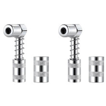 2X Adaptador de Bico de Graxa Pistola de Graxa - Acessório Adaptador de Acoplador de Graxa de 90 Graus com Luva 3 Ferramenta de Graxa de ÂNgulo de