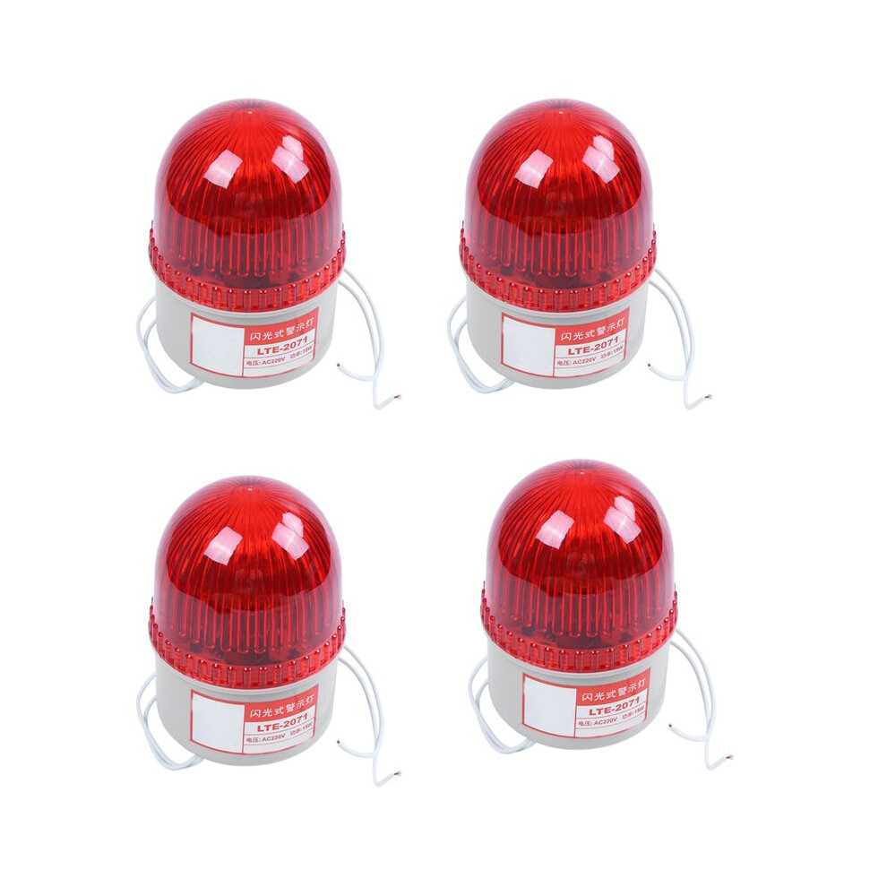 4X Ac 220V 15W Industrial Signal Tower Flash Warning Lamp Red/Light 6033611874979