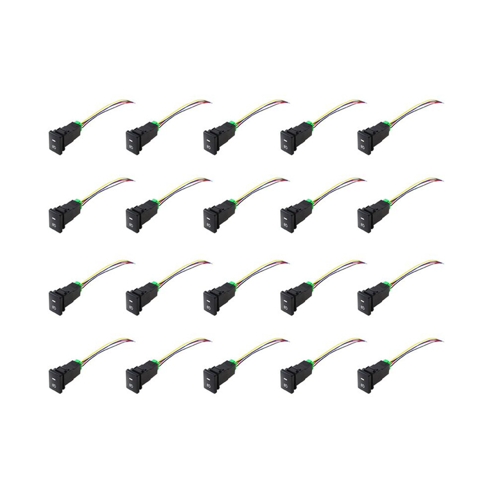 20X 4-Pole 12V Push Button With Led Background Indicator S For Fog S Drl Led Bar(33X22mm) Light 6132964795877
