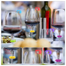 52Pcs Wine Glass Charms Tags, Plastic Wine Glass Drink Markers for Bar Party Martinis Cocktail