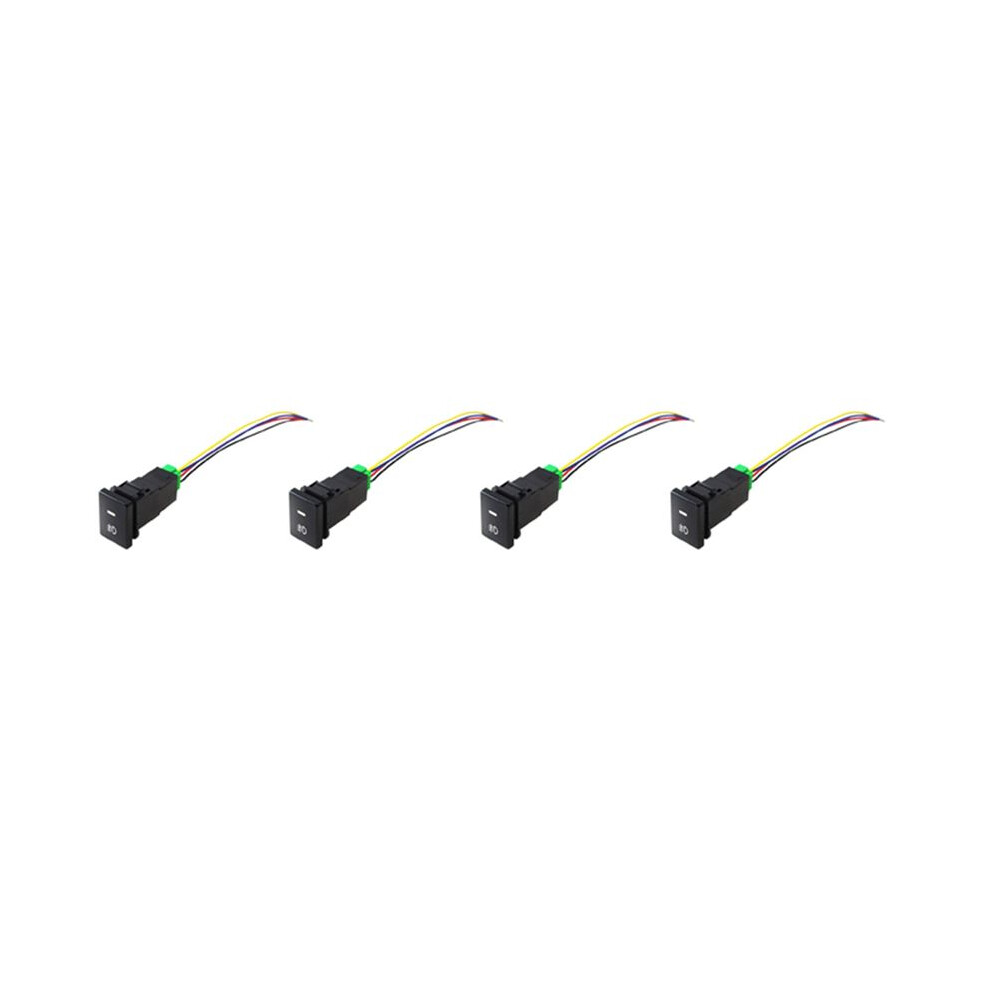 4X 4-Pole 12V Push Button With Led Background Indicator S For Fog S Drl Led Bar(33X22mm) Light 6031497081092