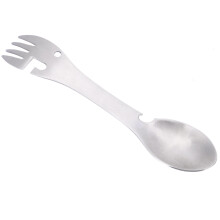 5-in-1-Besteckset, leicht und ideal für Outdoor-Abenteuer mit Spork, Edelstahlbesteck mit Sägezahnklinge, kompaktes Design für Camping und