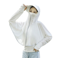 Felpa con cappuccio da donna in tessuto rinfrescante con protezione solare, fori per i pollici, giacca leggera con protezione UV e design con