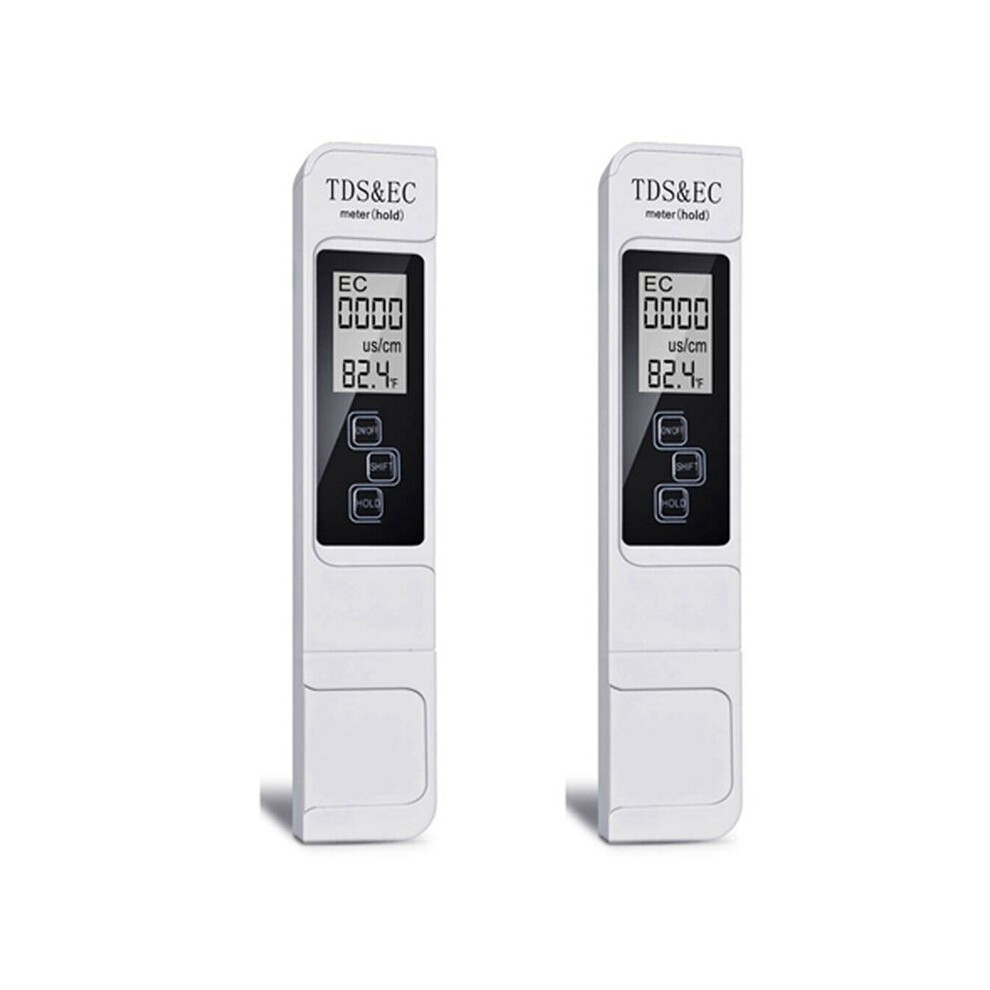 2X Tds Ec Meter Digital Water Quality Tester 0-9999 Ppm Measurement Range Water Purity Temperature Meter Tester 4712439168119