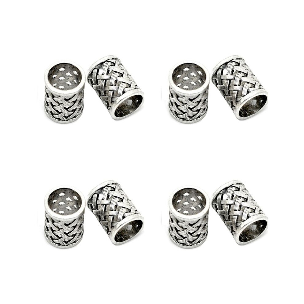 8X Vintage Antique Hair Braid Beard Dreadlock Beads Rings Tube Viking Rune Charm Pendant For Diy Necklace Jewelry Bronze 6133283628389