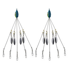 2X Aparejos de Paraguas de Alabama para Pesca de Pescadores de Bajo, Kit de Aparejos de Señuelos de Natación de Pesca de Agua Dulce, Azul