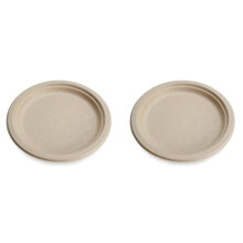 Compostable Disposable Paper Plates Bulk 9 Inch 100 Pack, Bamboo Plates, Eco Friendly, Biodegradable