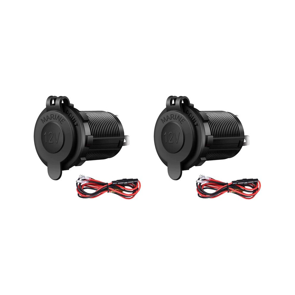 2X Car-Cigarette Lighter Socket, 12V Waterproof Lighter Socket Power Outlet Socket For Boat Motorcycle Truck Atv Rv 6032964334413