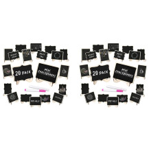 Chalkboard Sign 40 Pack Food Labels for Party Buffet, Wooden Small Chalk Board Signs with Easel Stand for Food Tags