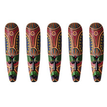 5X Holz Maske Wandbehang Ein Der Wand Massiv Holz Schnitzerei Bemalt Facebook Dekor Ein Der Wand Bar Dekoration Afrikanische Totem Maske Handwerk A