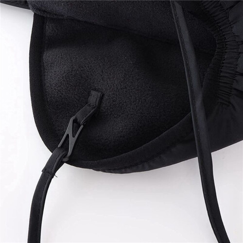 2X Wasserdichte Winter Mützen Warme Polyester Gefütterte Ohren Klappen Base  Mütze,Schwarz 1