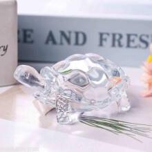 Transparentes Kristallglas-Schildkröten-Ornament Geldanziehendes Tiermodell Hausaccessoires Handarbeiten Dekoration Geschäftsgeschenk